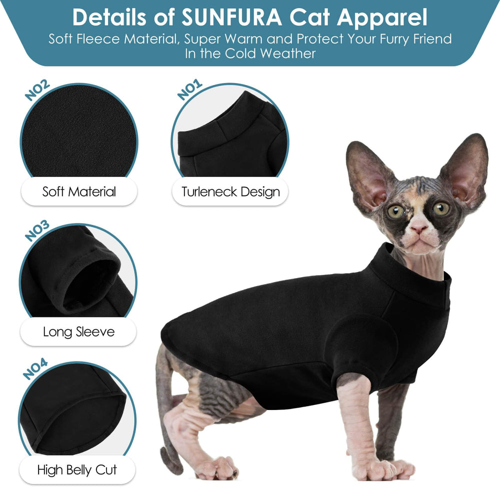 SUNFURA half-sleeve warmth keeps hairless cats comfortable in winter and AC.