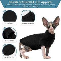 SUNFURA half-sleeve warmth keeps hairless cats comfortable in winter and AC.