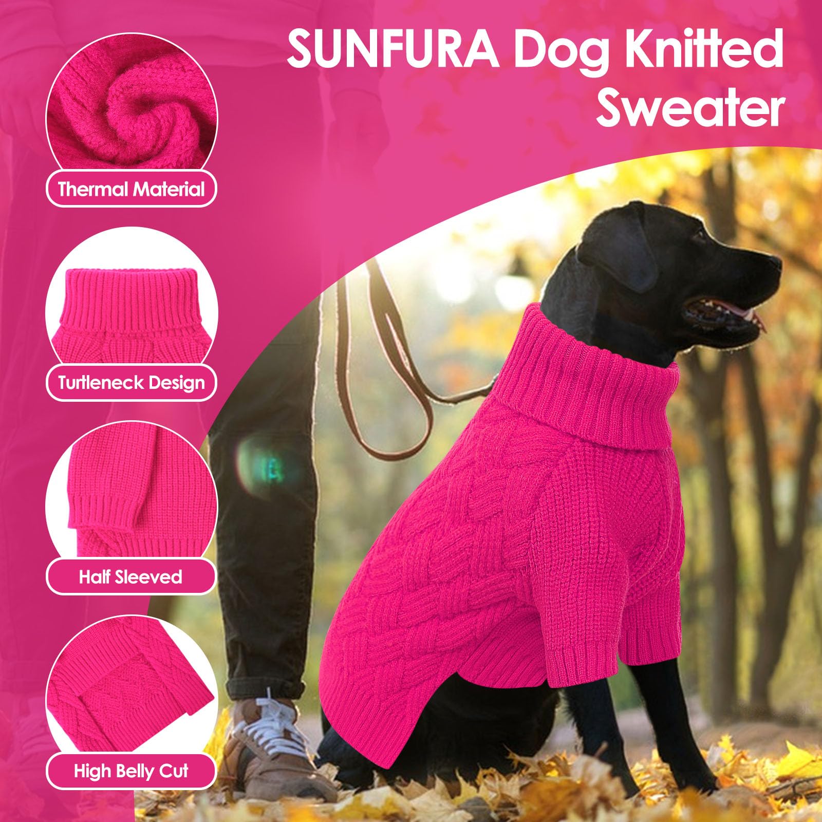 SUNFURA puppy-knitwear pullover closeup knit emphasizes soft texture and durable yarn