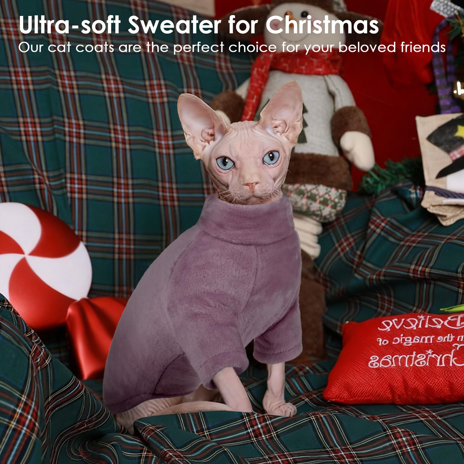 SUNFURA purple cat coat ideal for cozy nap-time