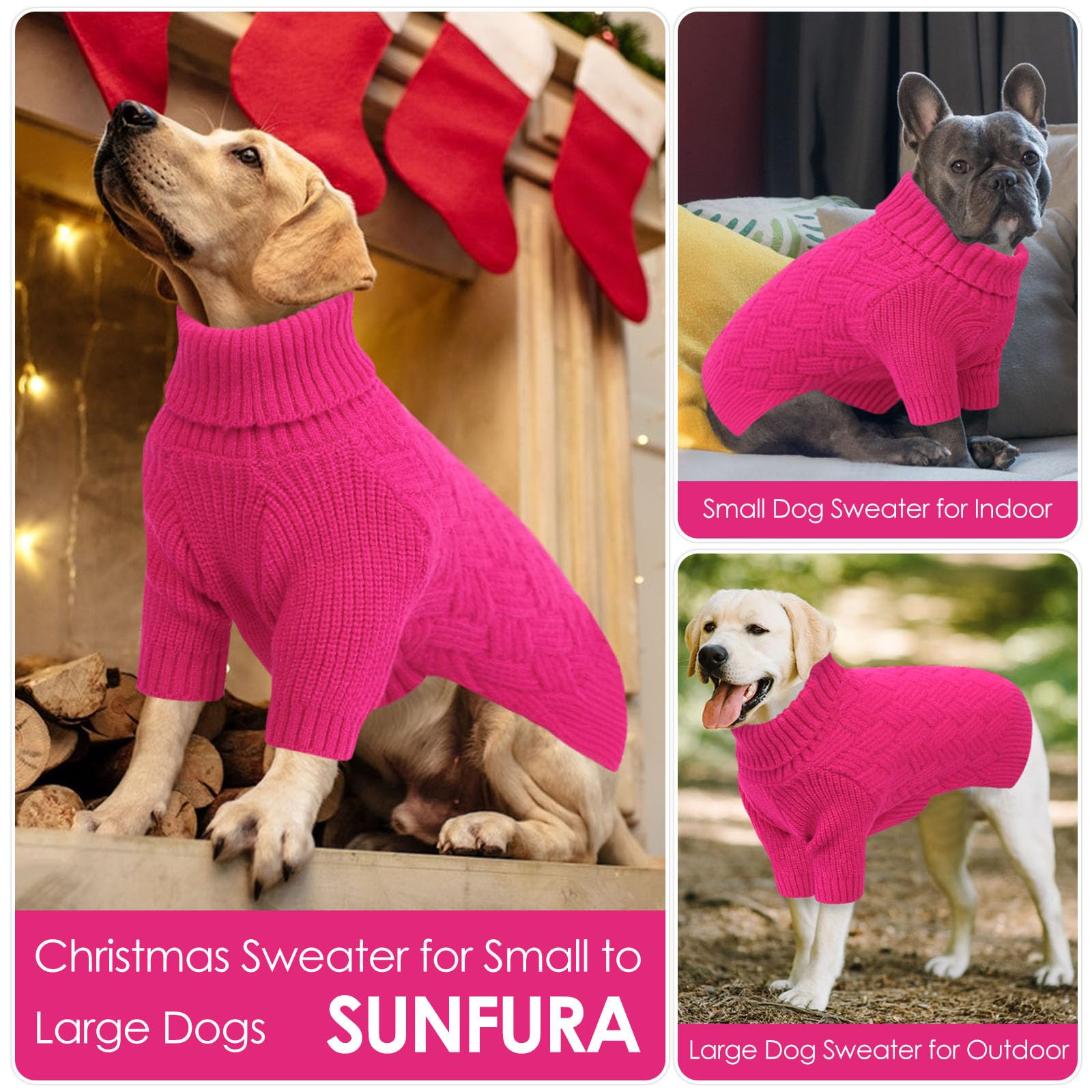 SUNFURA sleeve-design dog knitwear closeup reveals two-sleeve wrap for secure warmth