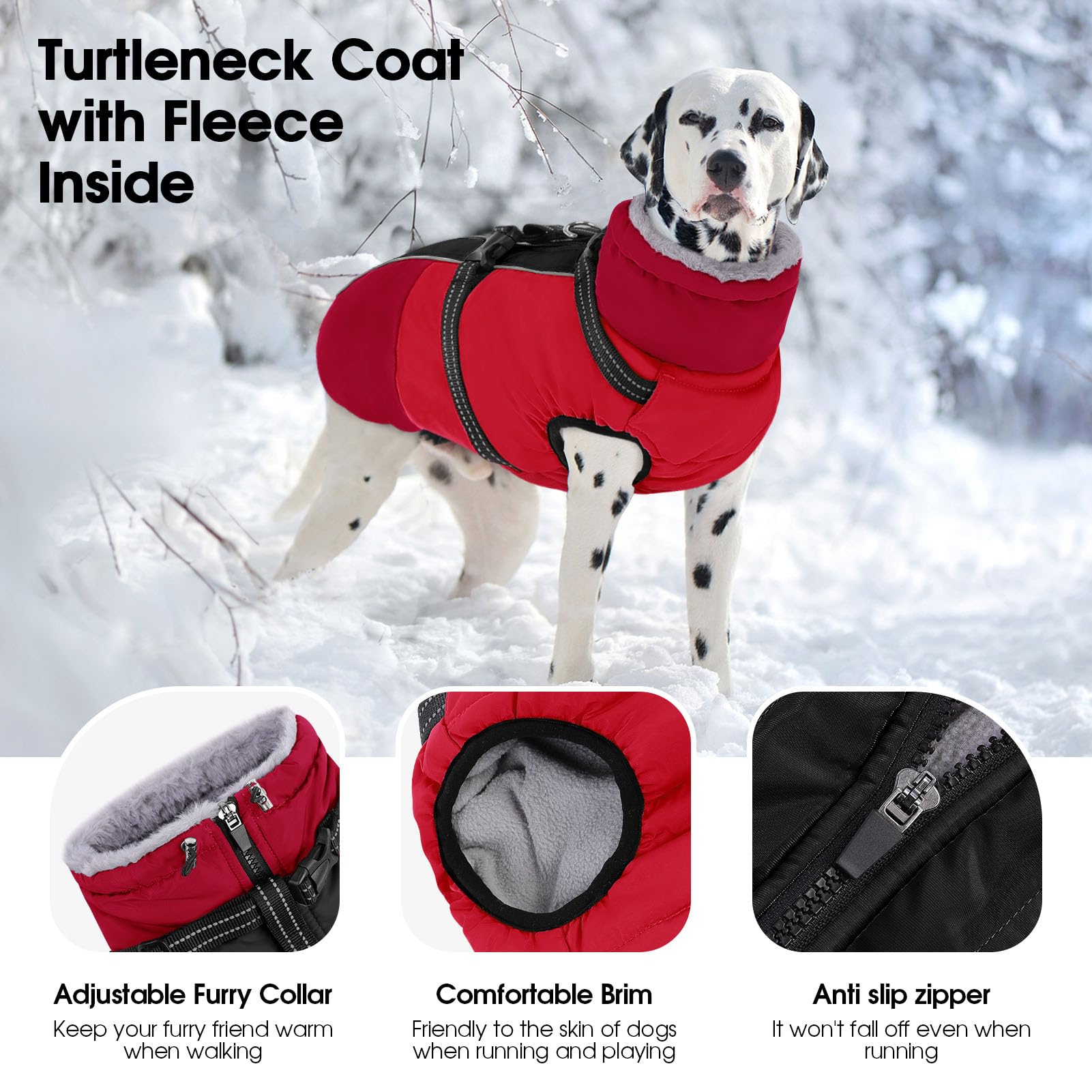 SUNFURA small-dog-coat-waterproof-fleece warms on chilly days
