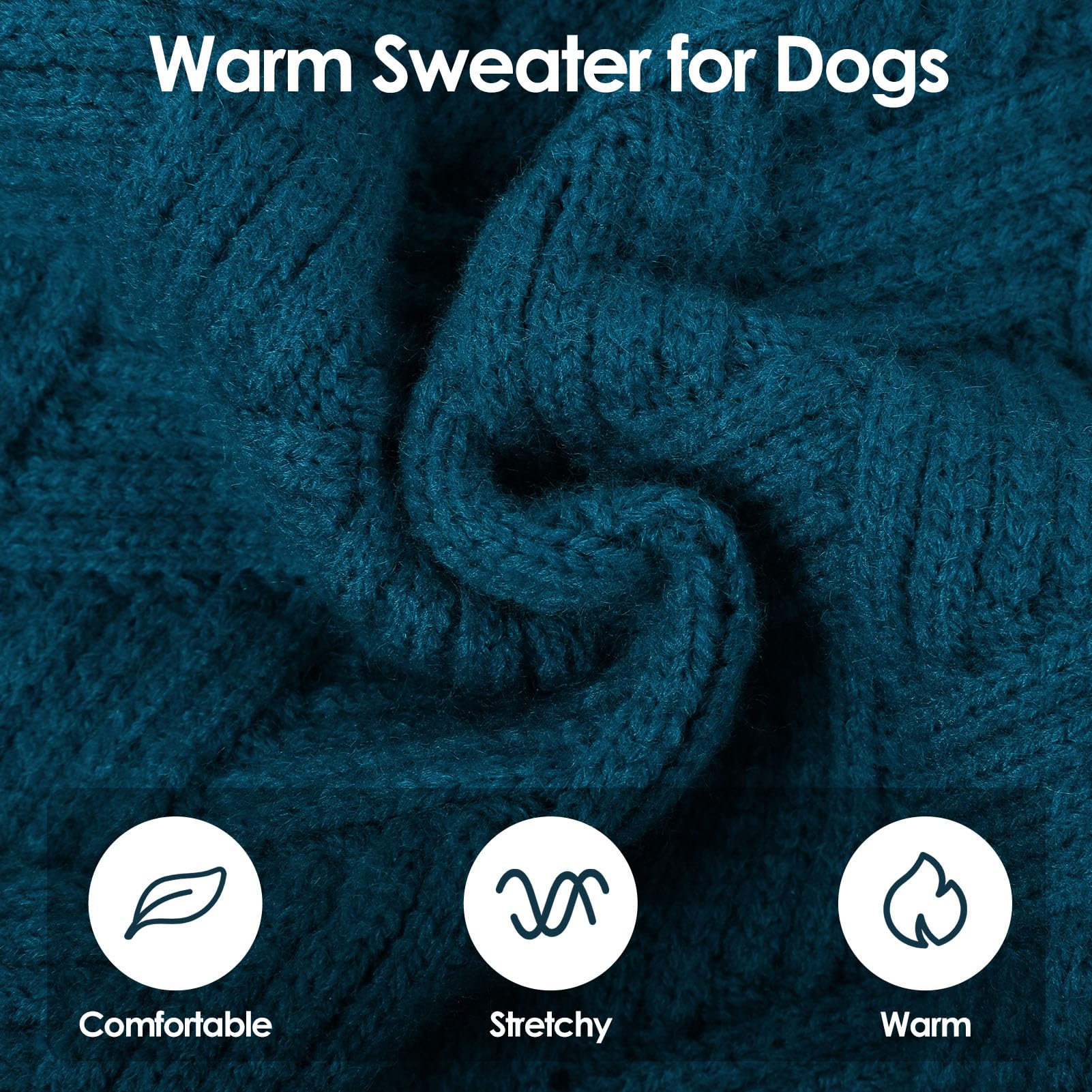 SUNFURA turtleneck dog sweater sleeves provides full coverage and warmth during cold walks.
