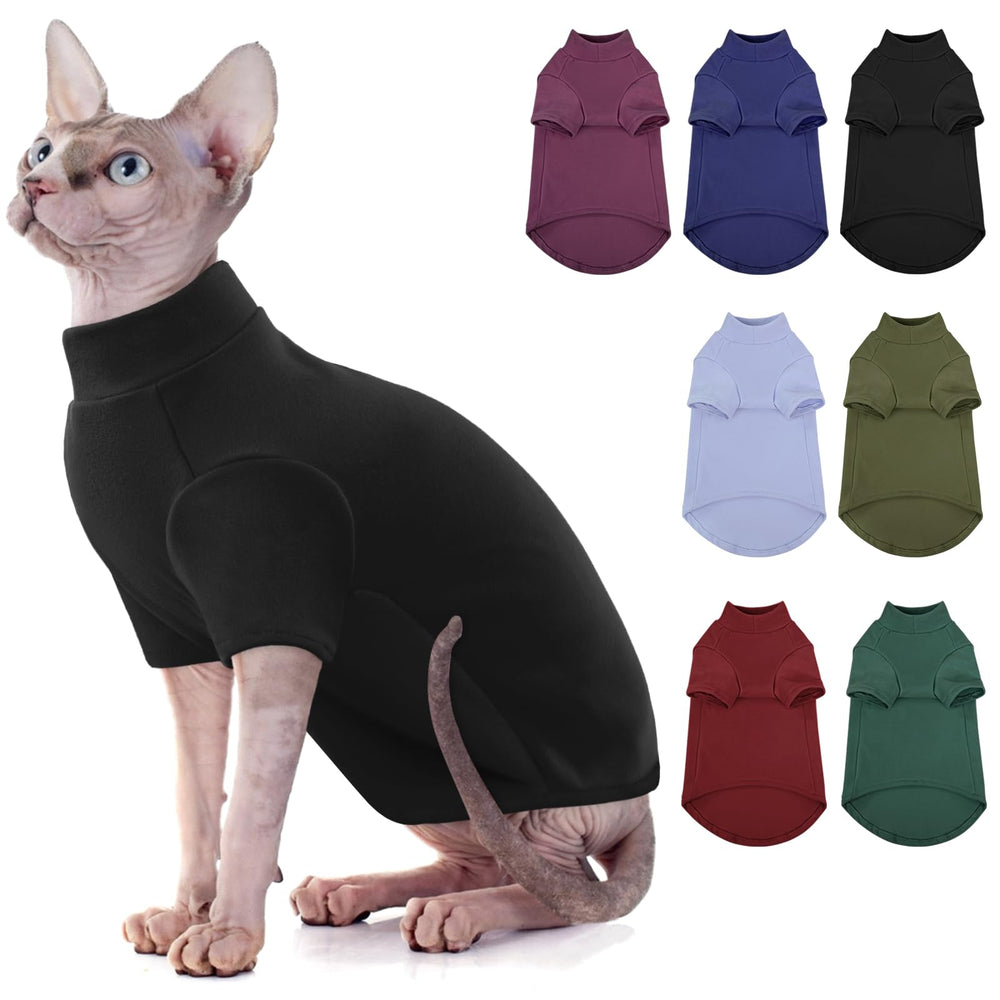 SUNFURA turtleneck-sphynx cat sweater provides cozy warmth for hairless breeds.