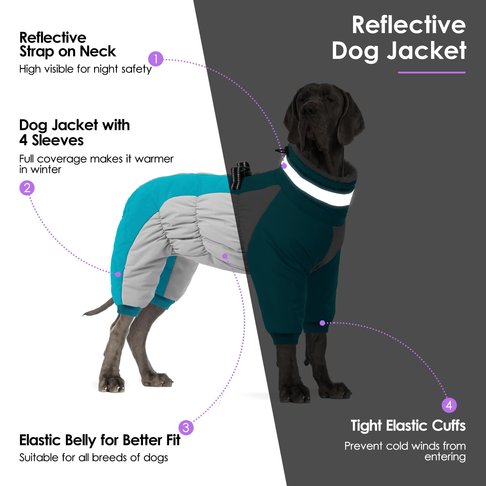 SUNFURA windproof snowsuit with legs demonstrating full leg coverage against wind.