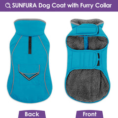 SUNFURA winter dog jacket fleece close-up shows soft warmth