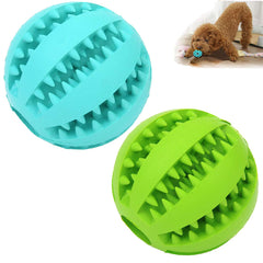 Sunglow 2-pack dog toy ball closeup showing durable bite-resistant rubber for safe chewing.