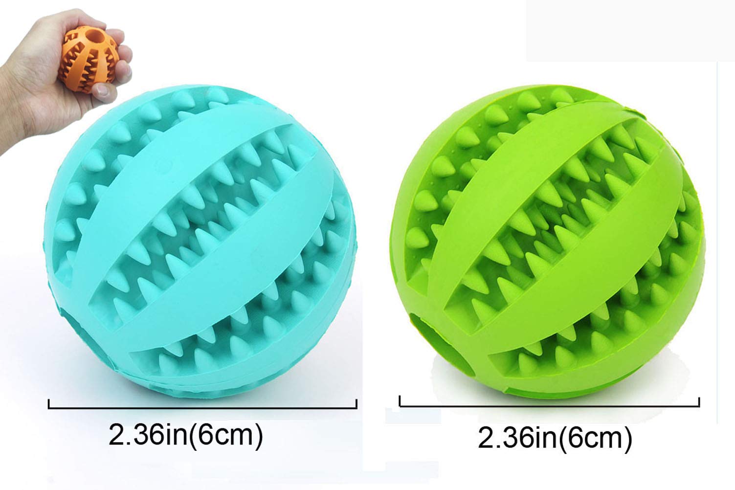 Sunglow 2-pack dog toy ball with snack slot enhances play and reward.