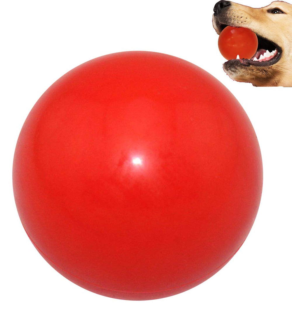 Sunglow durable dog ball red closeup showing tough chew design for powerful chewers