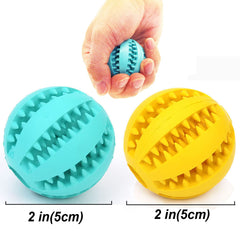 Sunglow nontoxic silicone dog toy teething ball blue-yellow for bite resistance and safe chewing.