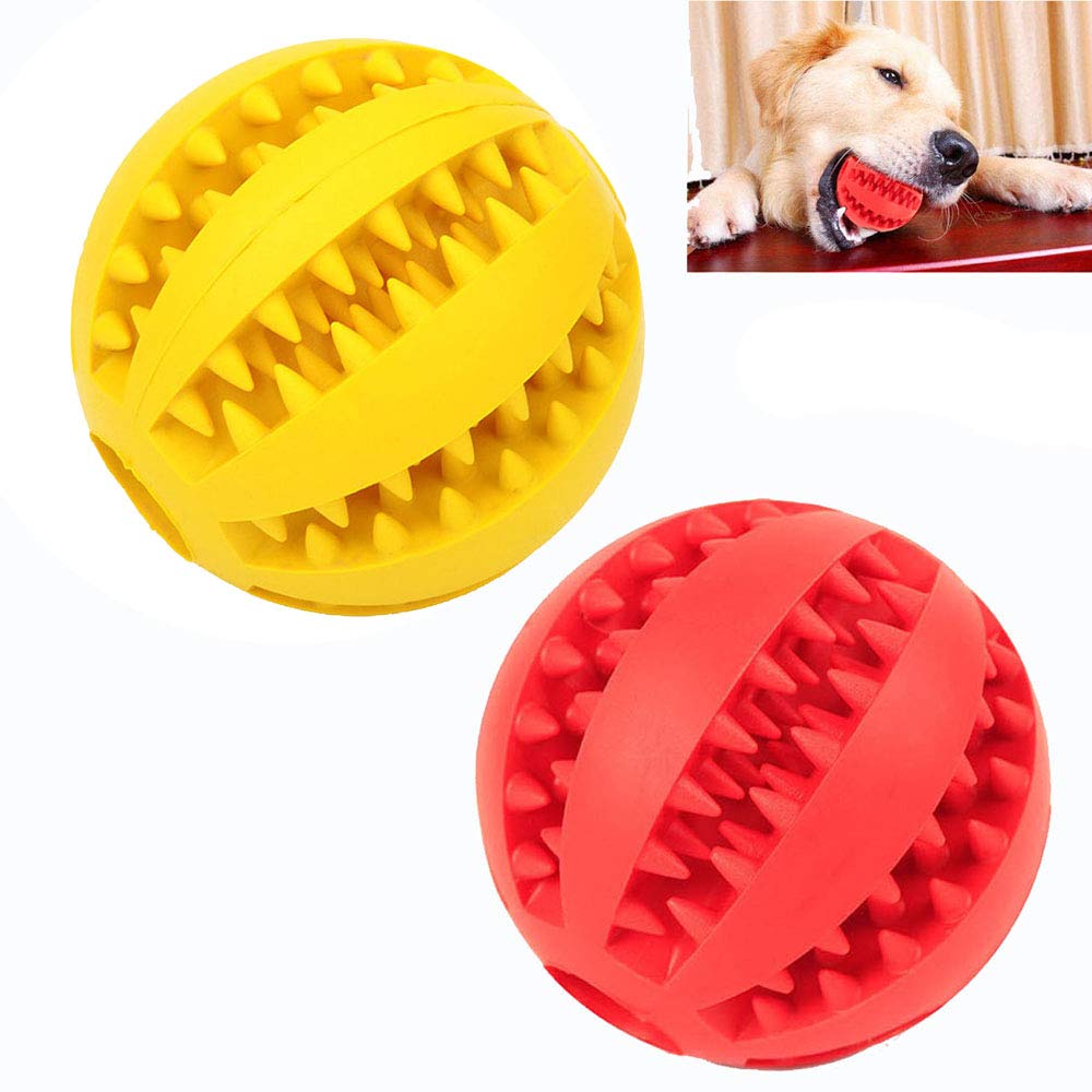 Sunglow two-pack dog toy ball packaging shows durable chew-ready design for long-lasting play