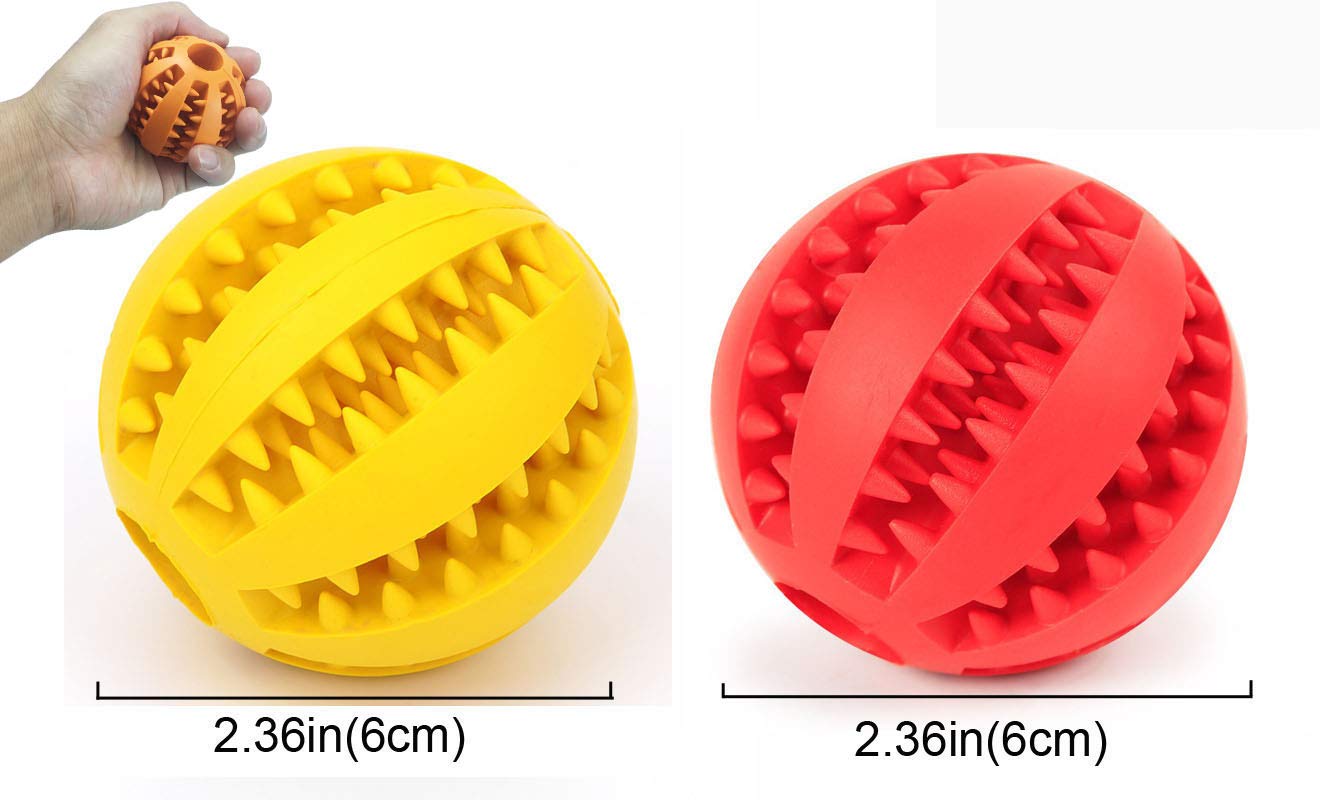 Sunglow two-pack dog toy balls image emphasizing versatile play and boredom relief.