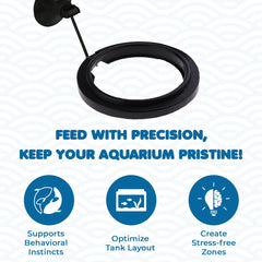 SunGrow Betta Feeding Ring floating surface sits on water during feeding.