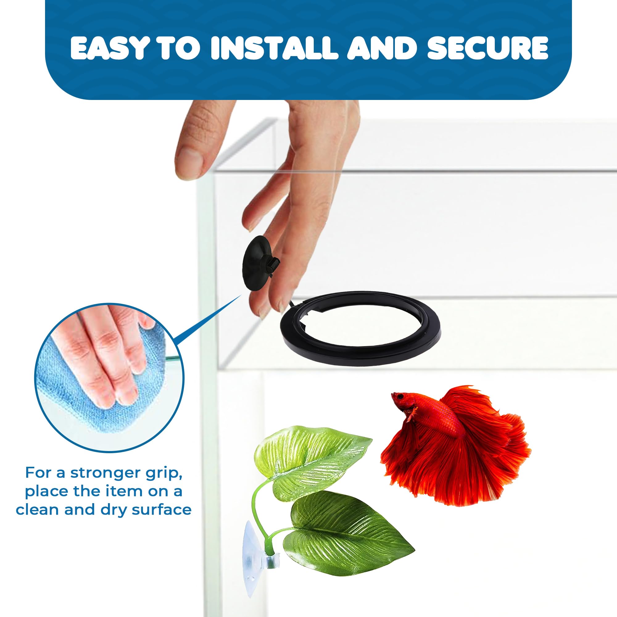 SunGrow Betta Ring leaf-hammocks boost aquarium aesthetics with vibrant leaves.