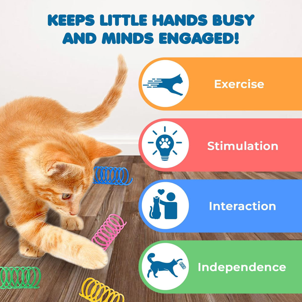 SunGrow Cat Coil Springs heavy-plastic-construction ensures durable fun for curious felines.