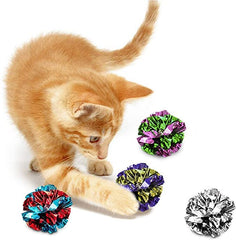 SunGrow Cat Crinkle Balls crinkle sound stimulates instinctive play