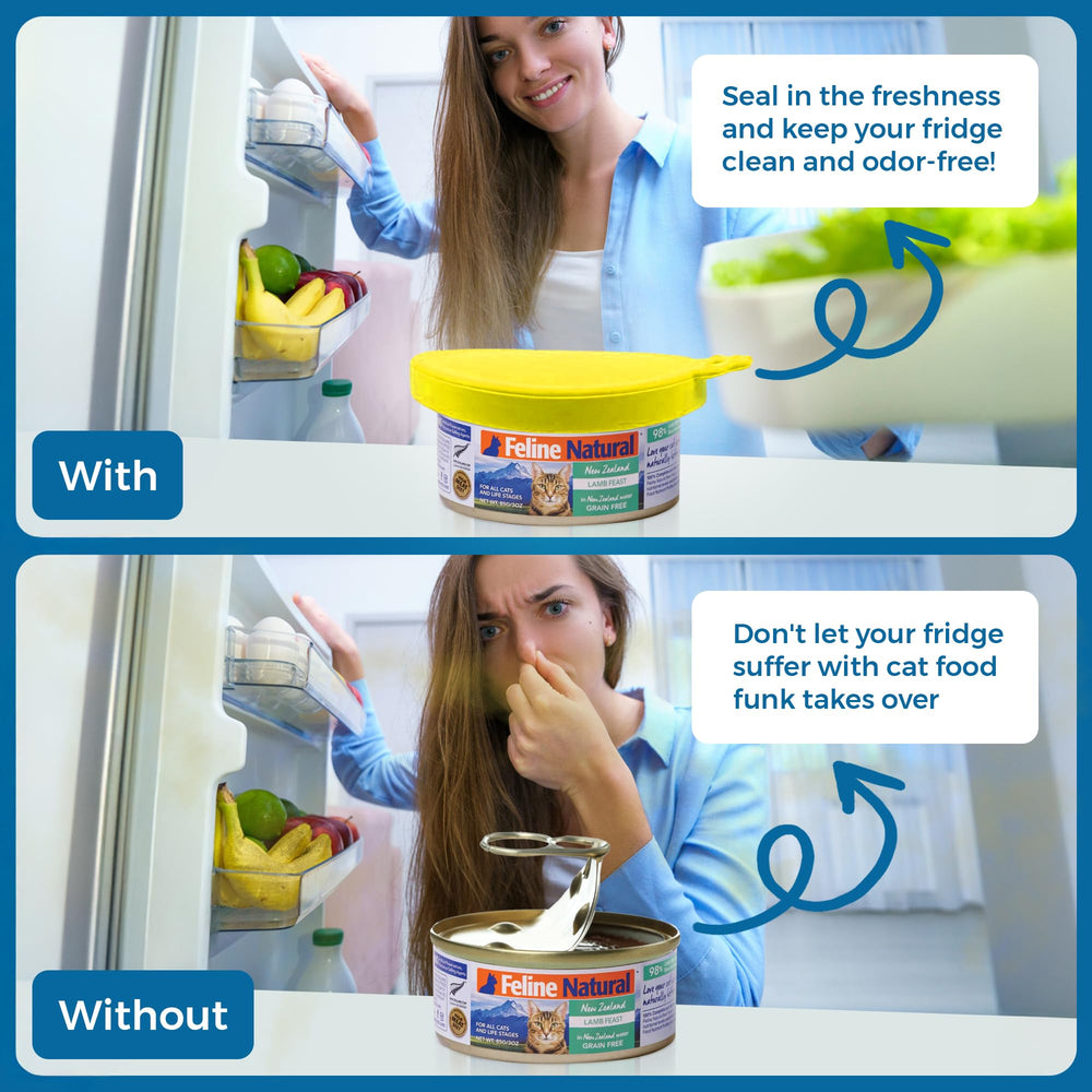 SunGrow cat food can lids color-coded pack helps identify flavors quickly.