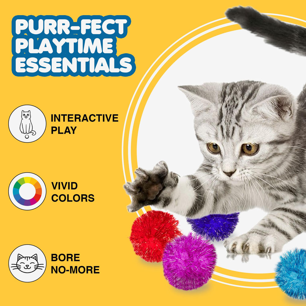 SunGrow Cat Pom Pom Ball soft texture, gentle on paws during play