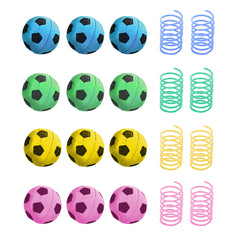 SunGrow cat soccer balls, multicolor, encourage active play and target chasing instincts