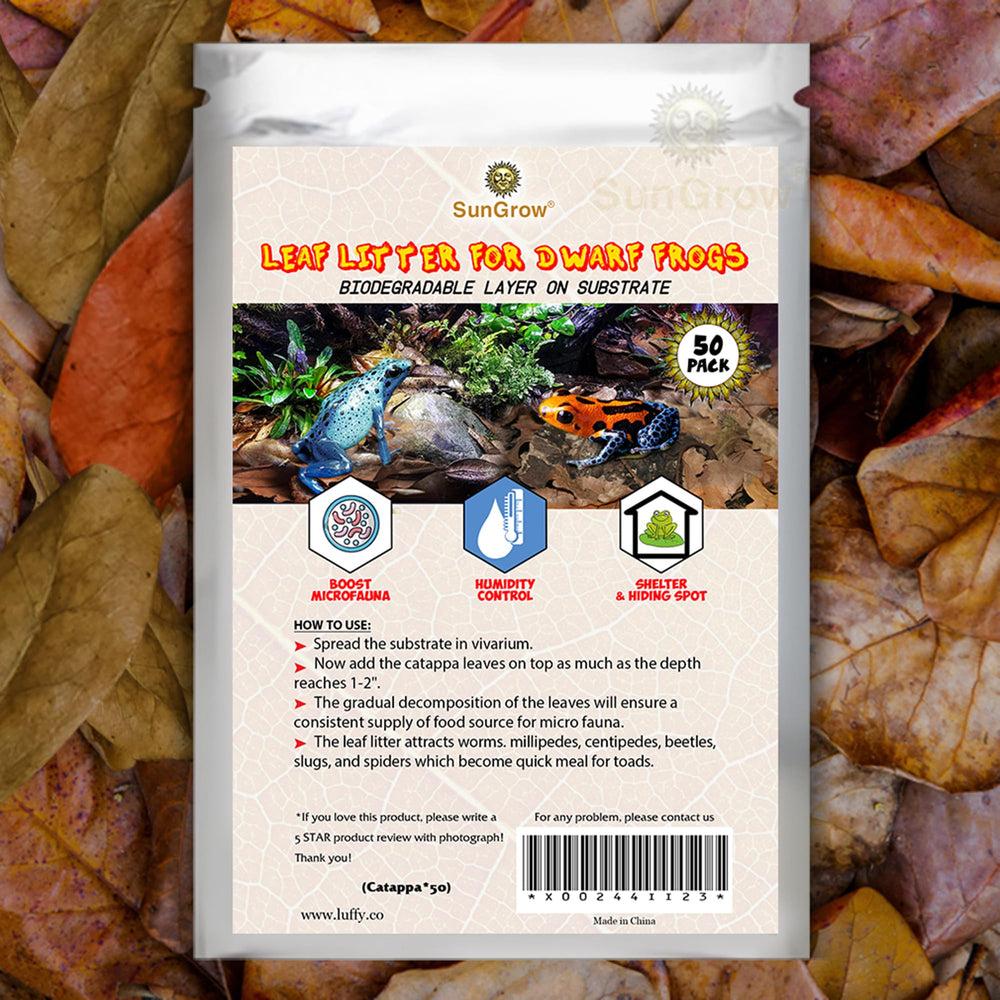 SunGrow leaf litter thermal cover closeup highlights stable microclimate benefits.