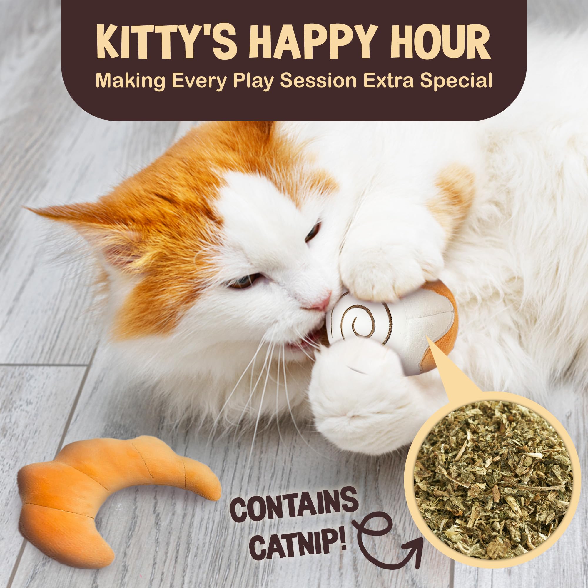 SunGrow Catnip Buns Baguette shape offers varied sizes for multi-cat households.