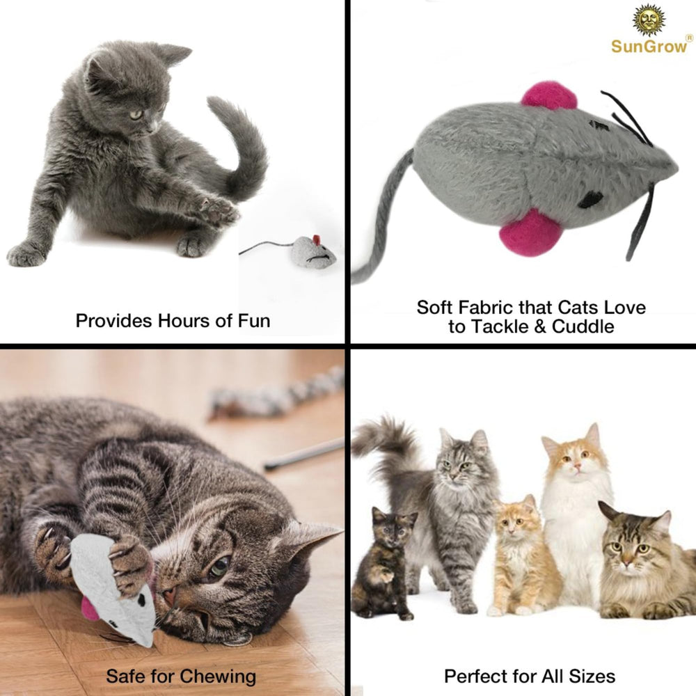 SunGrow catnip mice realistic design appealing to instinctive play.