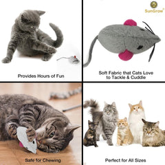 SunGrow catnip mice realistic design appealing to instinctive play.