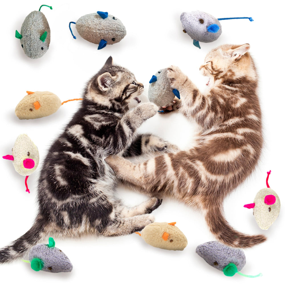 SunGrow Catnip Mice soft plush cover offers cozy indoor play.