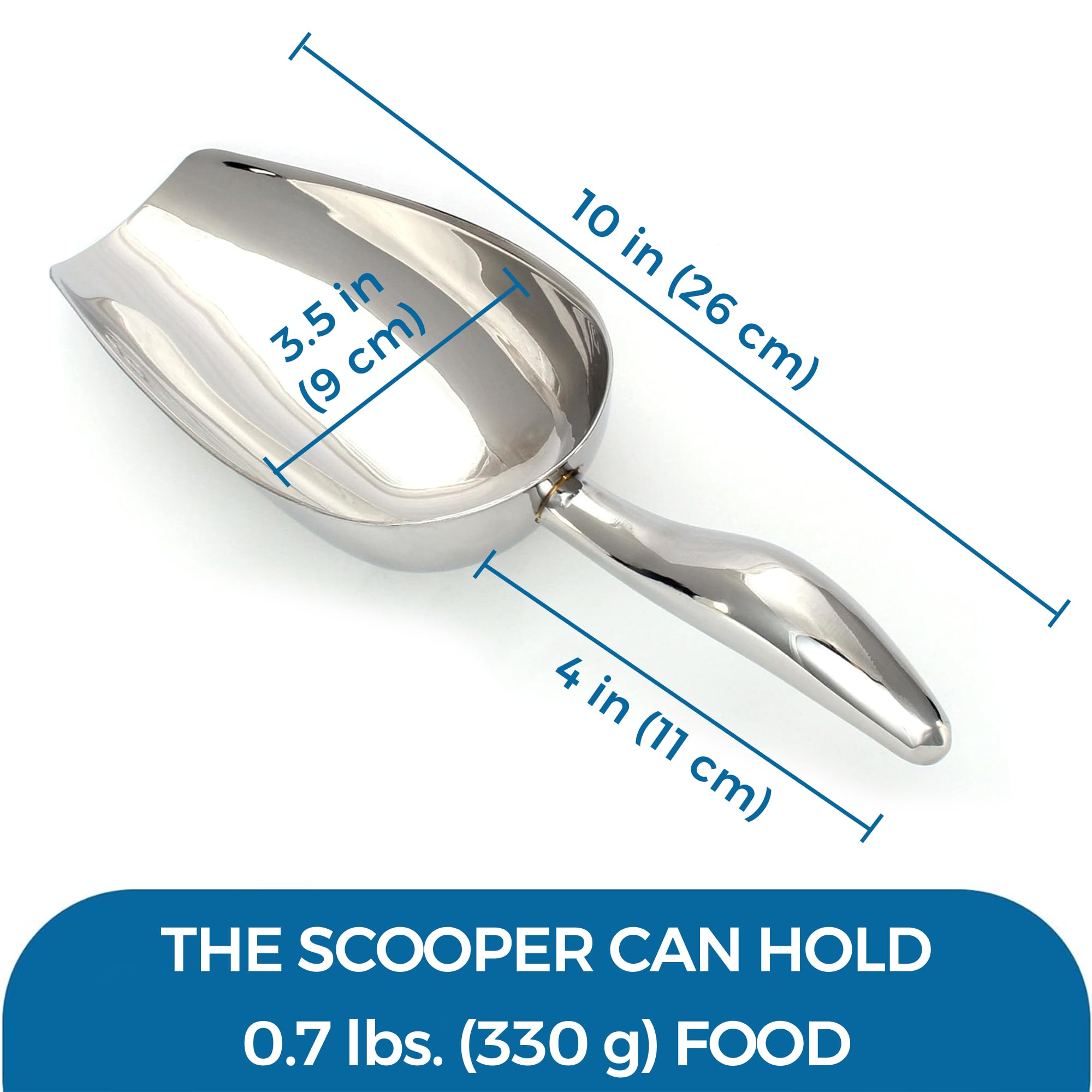 SunGrow clean, smooth-edged scoop helps minimize mess when refilling litter or kibble.
