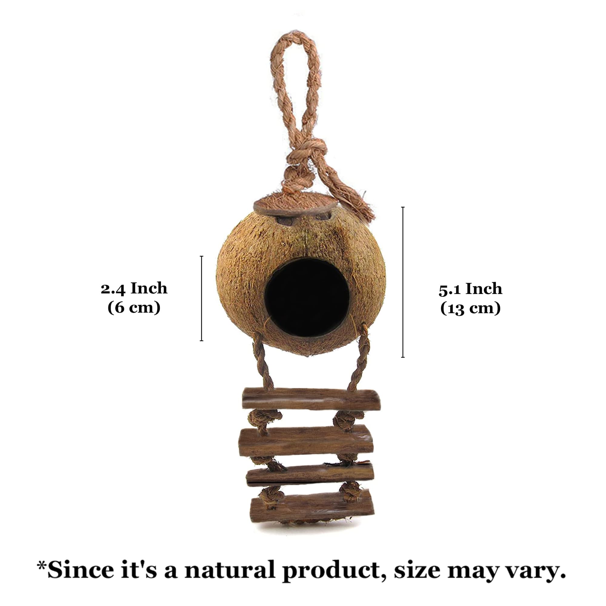 SunGrow coco shell diameter opening emphasizes compact, small-pet friendly design.