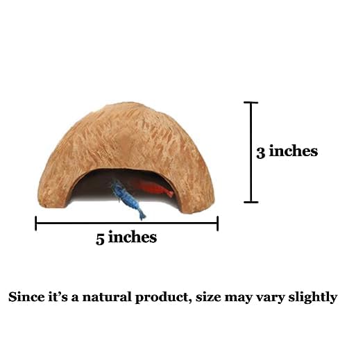 SunGrow Coconut Aquarium Shrimp Cave dry land use expands decorative options