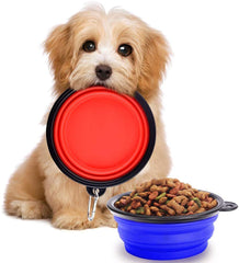 SunGrow collapsible dog travel bowls folded compact storage for easy packing.