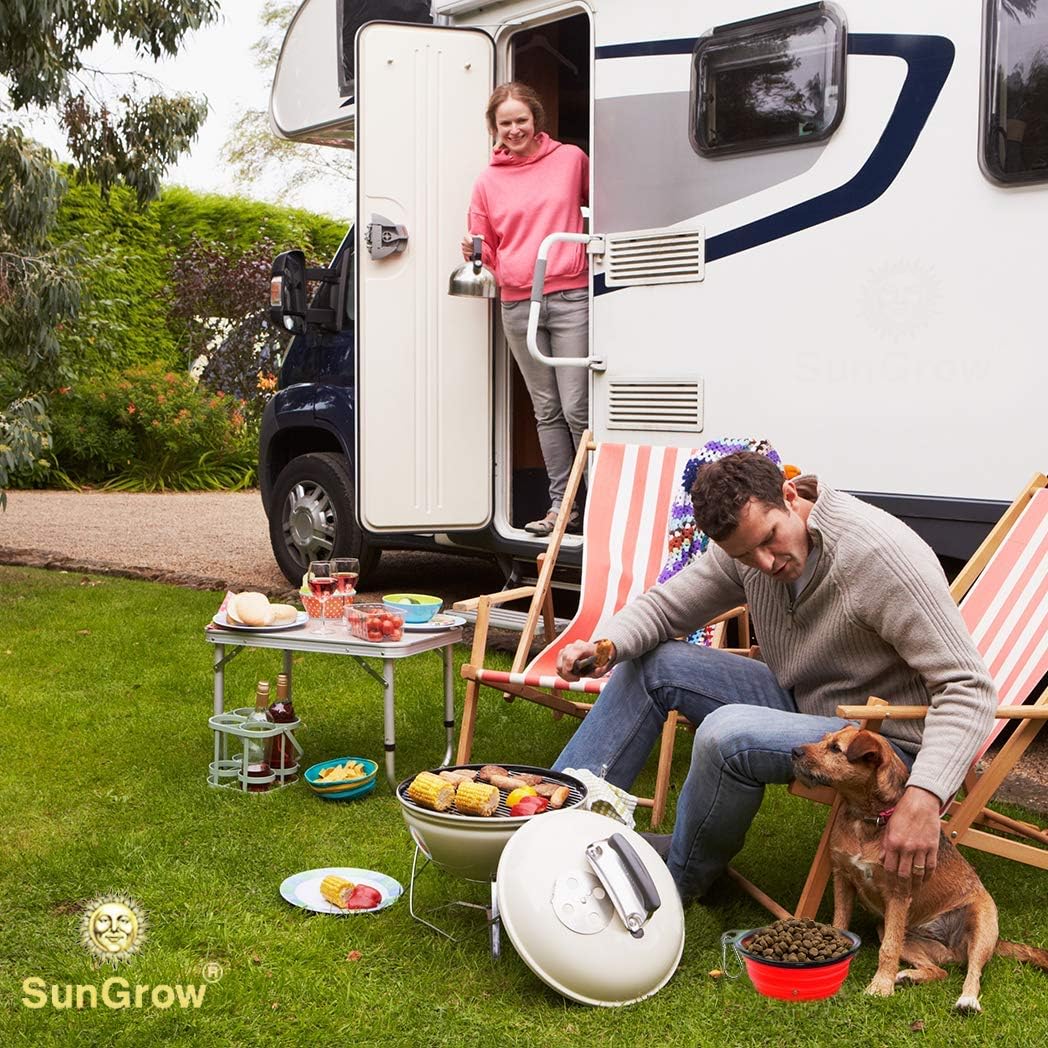 SunGrow collapsible dog travel bowls in use outdoors during trips and walks.