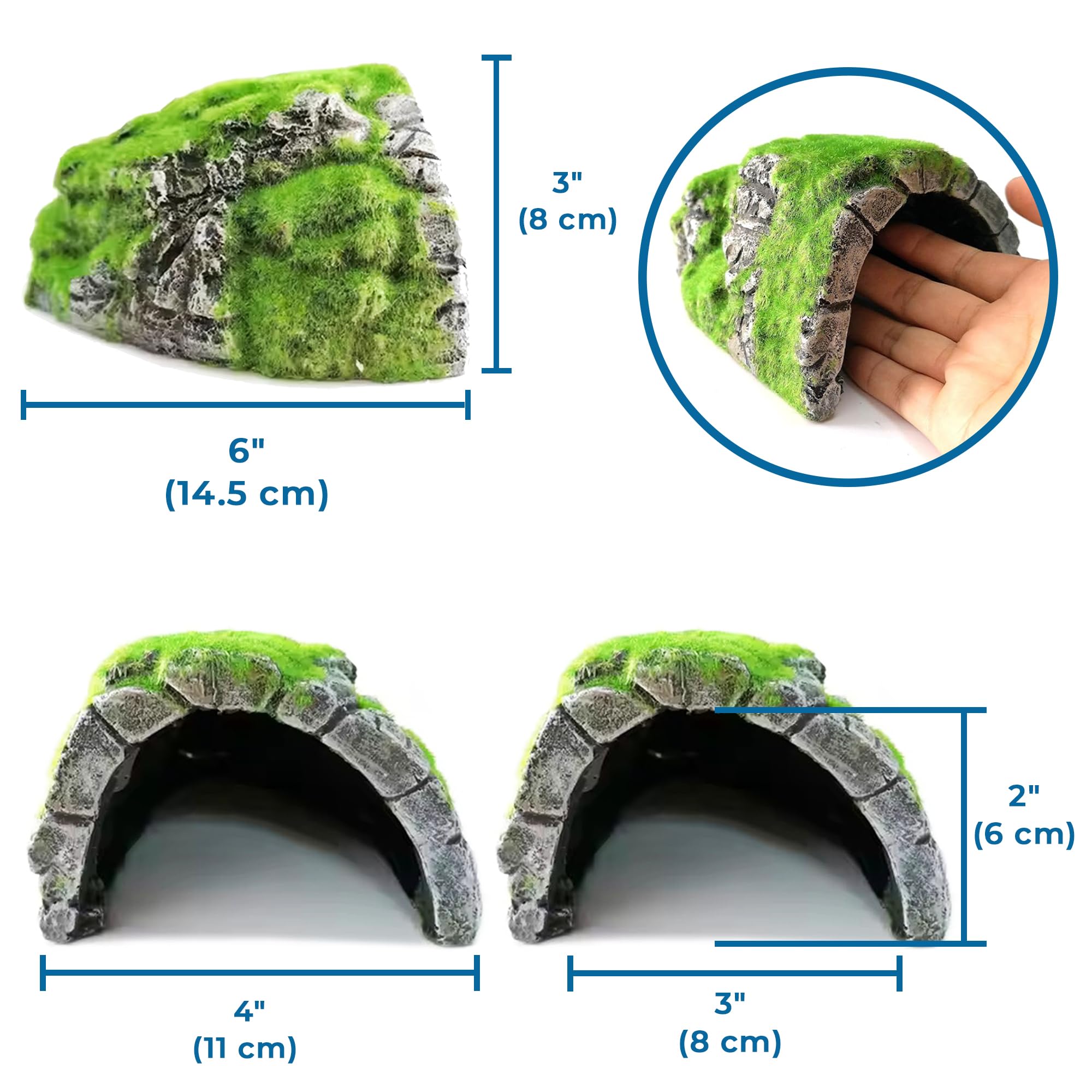 SunGrow hiding cave supports stress relief by providing private retreat.