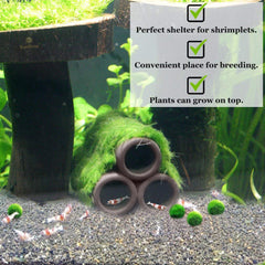 SunGrow conjoined ceramic logs provide privacy zones and visual appeal inside tanks