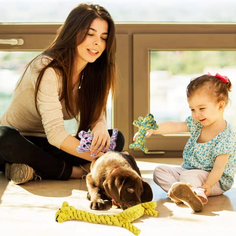SunGrow cotton rope chew toy aids separation anxiety and dog entertainment.