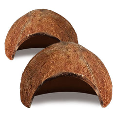SunGrow Crested Gecko Coconut Huts top view shows a compact climbing hide for enrichment.