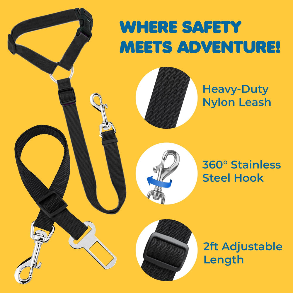 SunGrow dog seatbelt rotating clasp enables flexible restraint