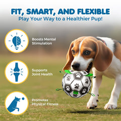 SunGrow dog soccer ball grab tabs close-up shows easy pickup