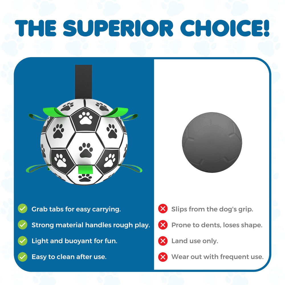 SunGrow dog soccer ball side-profile highlights compact 6-inch size