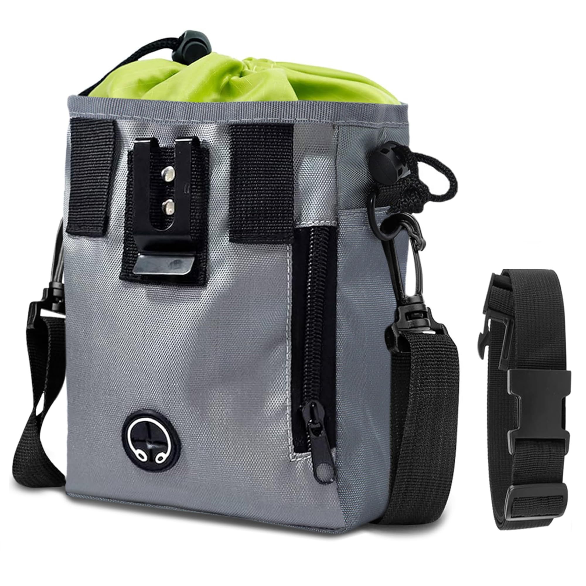 SunGrow Dog Travel Pouch exterior in gray for convenient outdoor training.