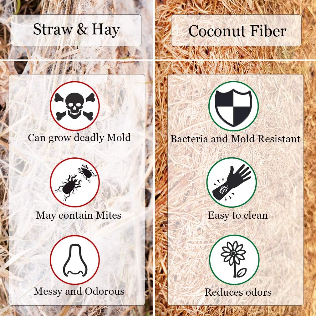 SunGrow durable coconut fiber bed resists wear for long-term terrarium use.