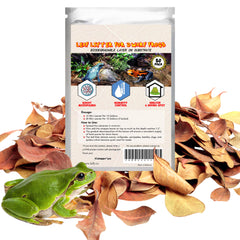 SunGrow Dwarf Frog Catappa leaves pack on substrate offers natural cover and tannin benefits.
