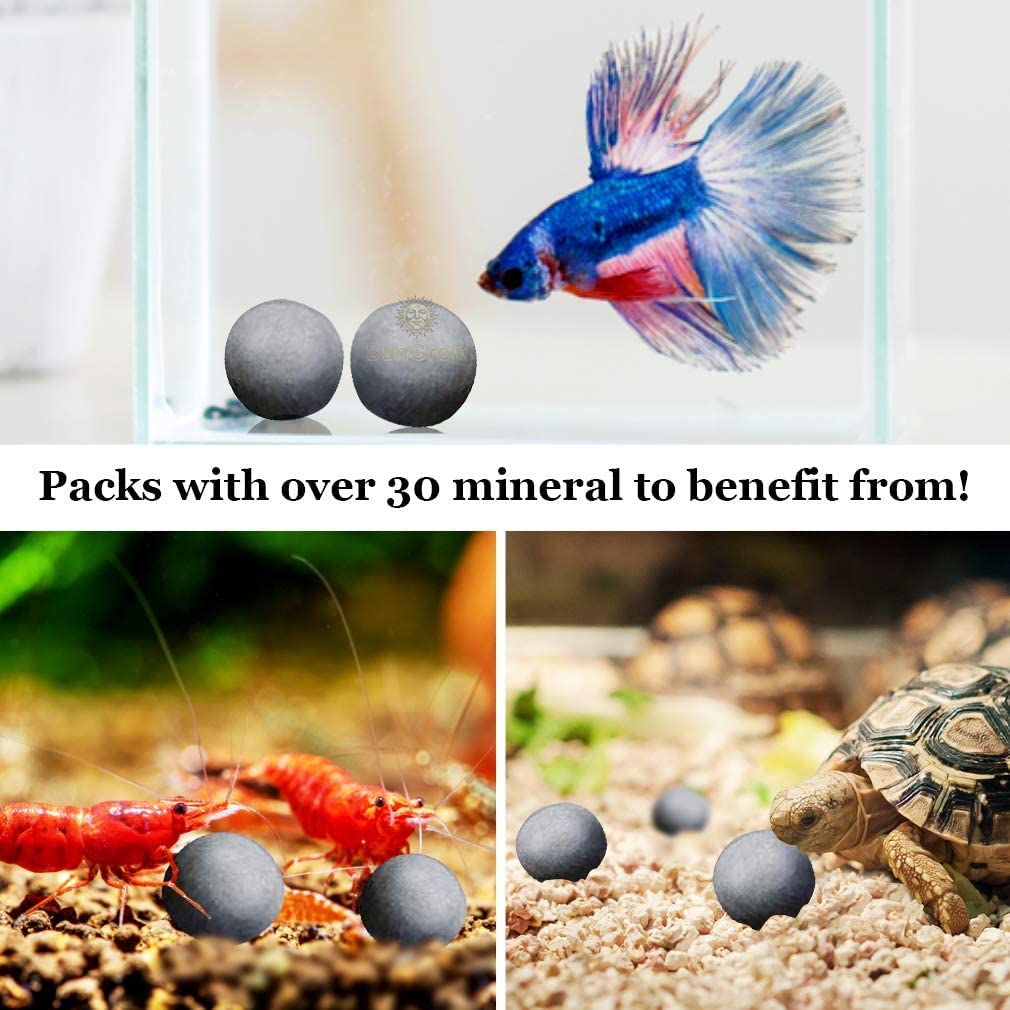 SunGrow energy balls aquarium-decor showing rustic round beads enhancing tank aesthetics.