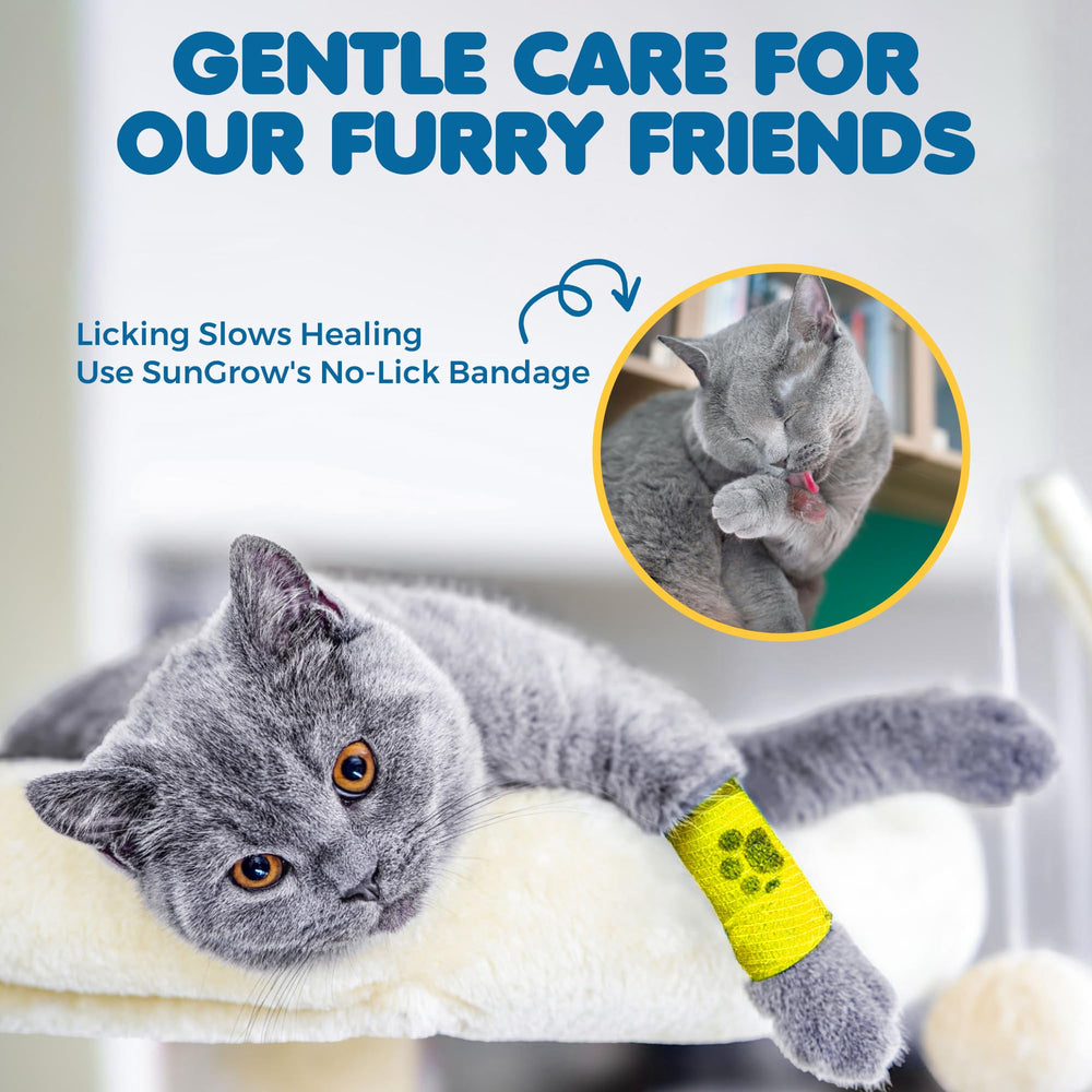 SunGrow fur-friendly bandage sticks to itself, avoiding fur pulling.