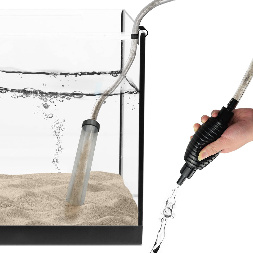 SunGrow gravel cleaner siphon in action for quick spill-free water changes