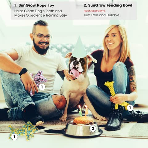 SunGrow handwoven cotton rope toy detail highlights durability and multi-use play.