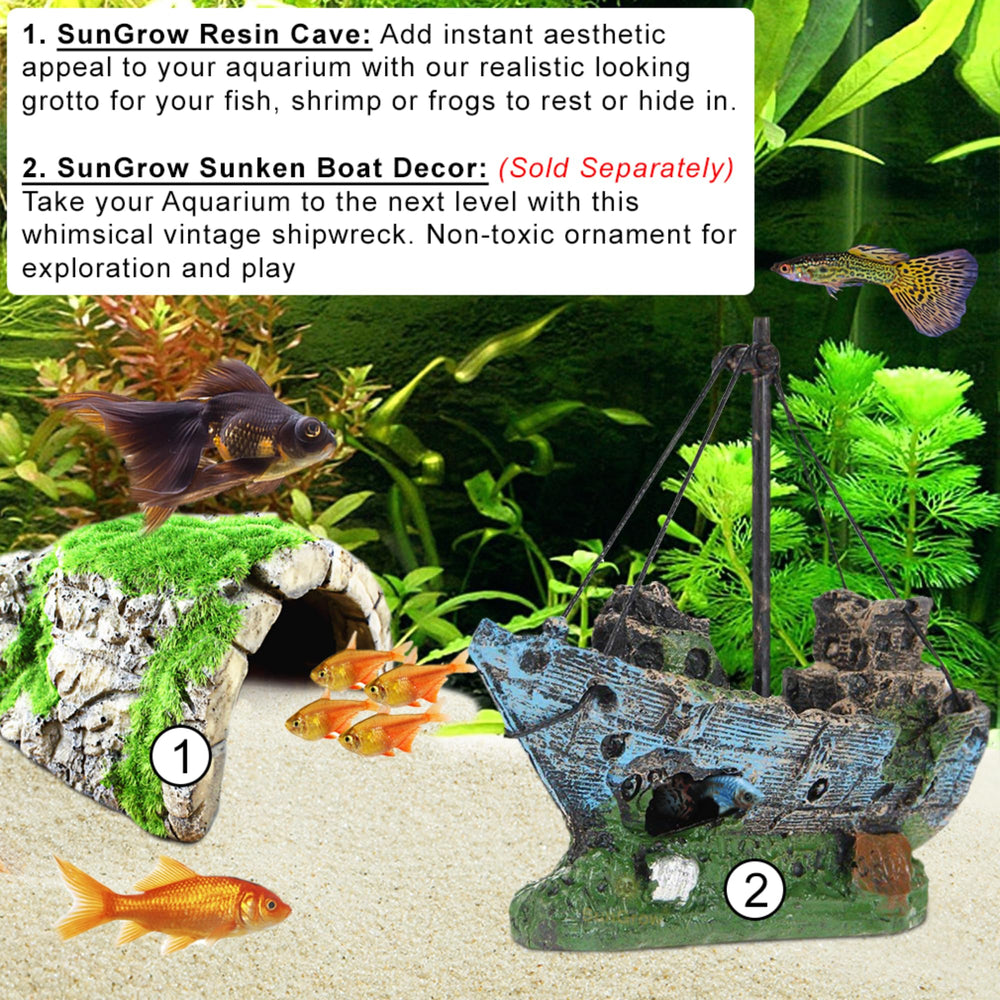 SunGrow axolotl-friendly dwelling decoration suited for aquatic species.