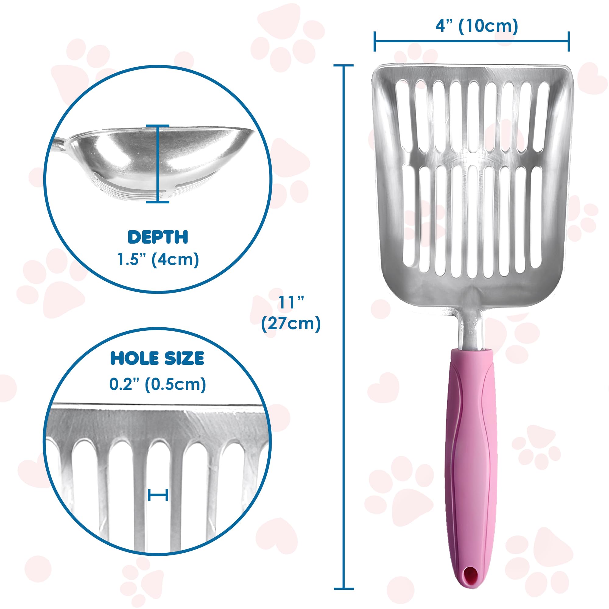 SunGrow rubber-grip handle provides comfortable, non-slip scooping