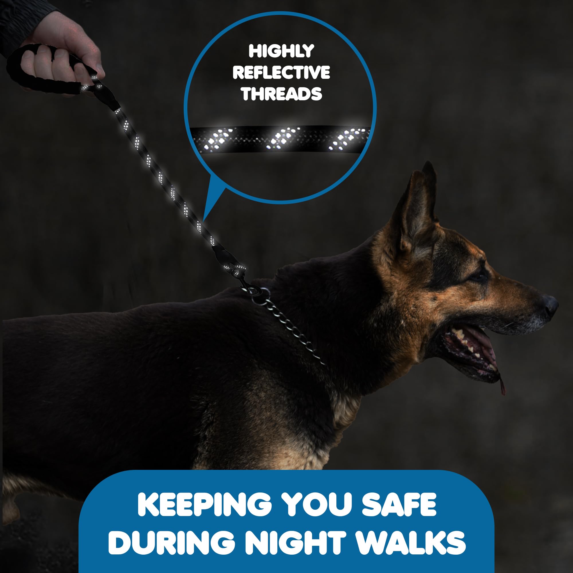 SunGrow large-dog training leash helps guide pullers with steady control.